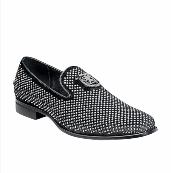 Stacy Adams Silver Stud Swagger Loafers Size 9 - Picture 1 of 12